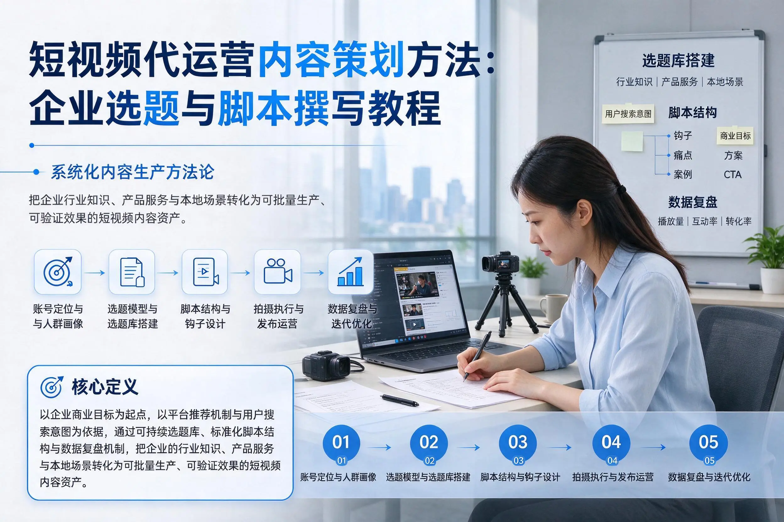 短视频代运营内容策划方法:岳阳企业选题与脚本撰写教程