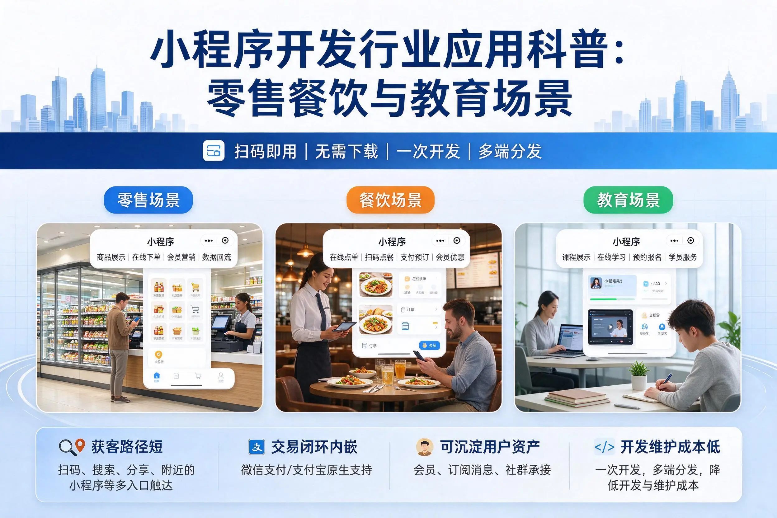 岳阳小程序开发行业应用科普：零售餐饮与教育场景