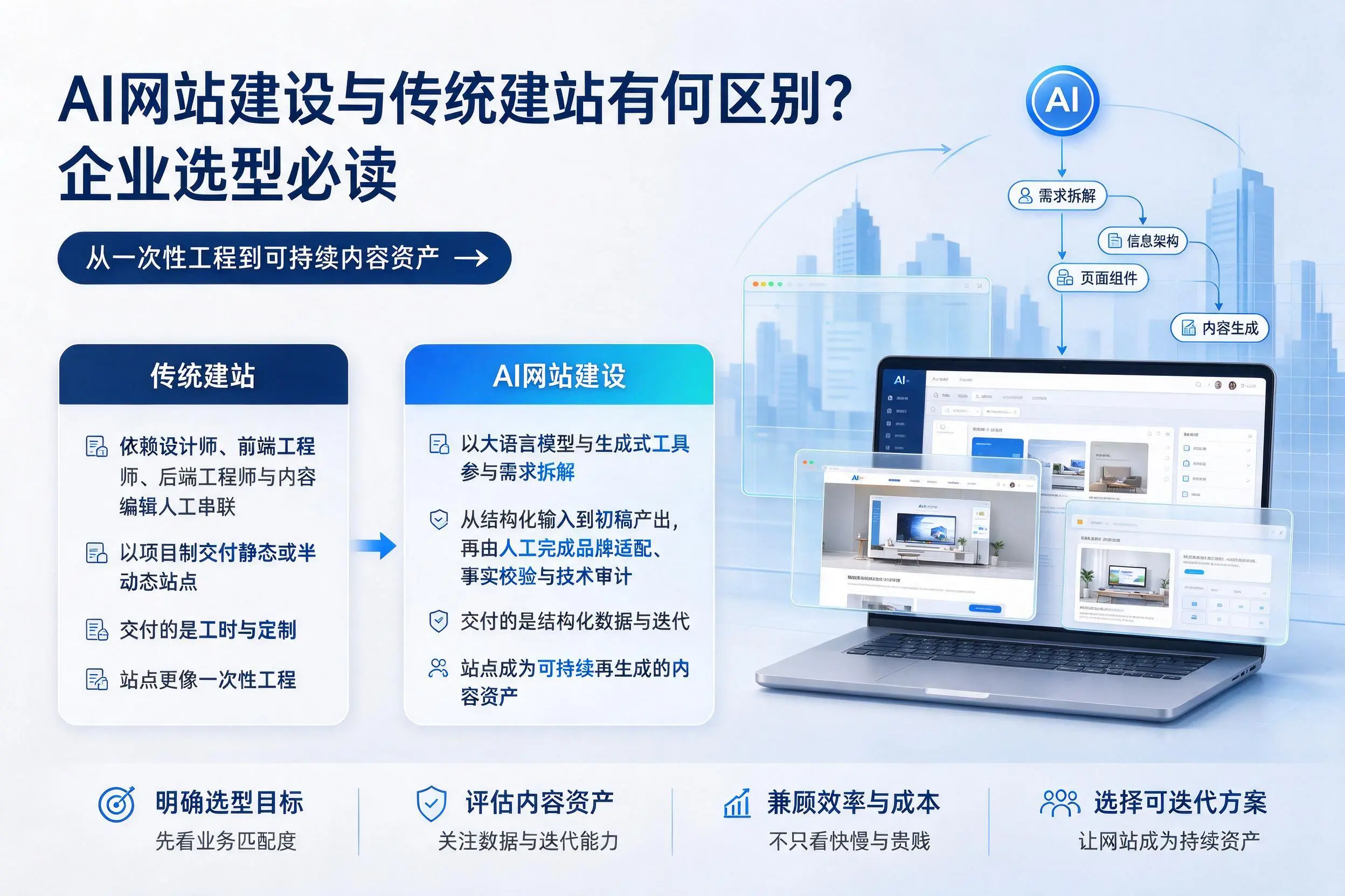 AI网站建设与传统建站有何区别?岳阳企业选型必读