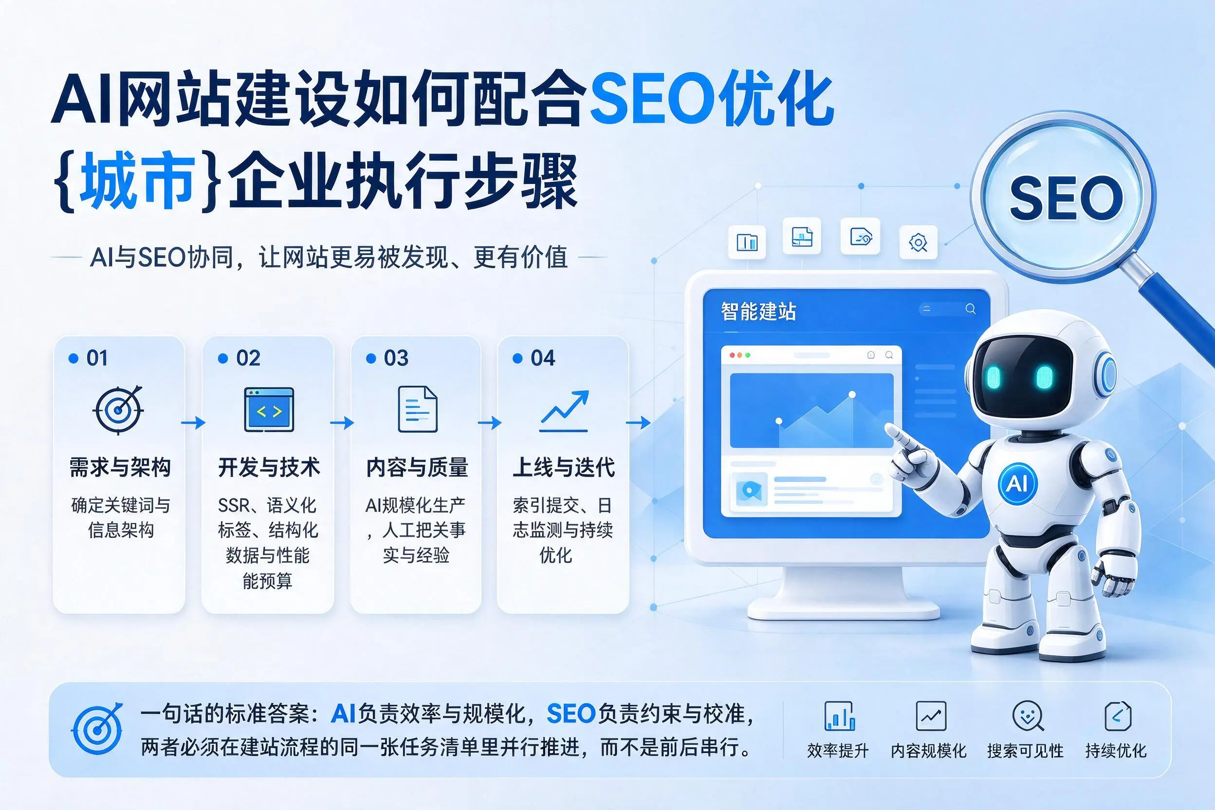 AI网站建设如何配合SEO优化，岳阳企业执行步骤