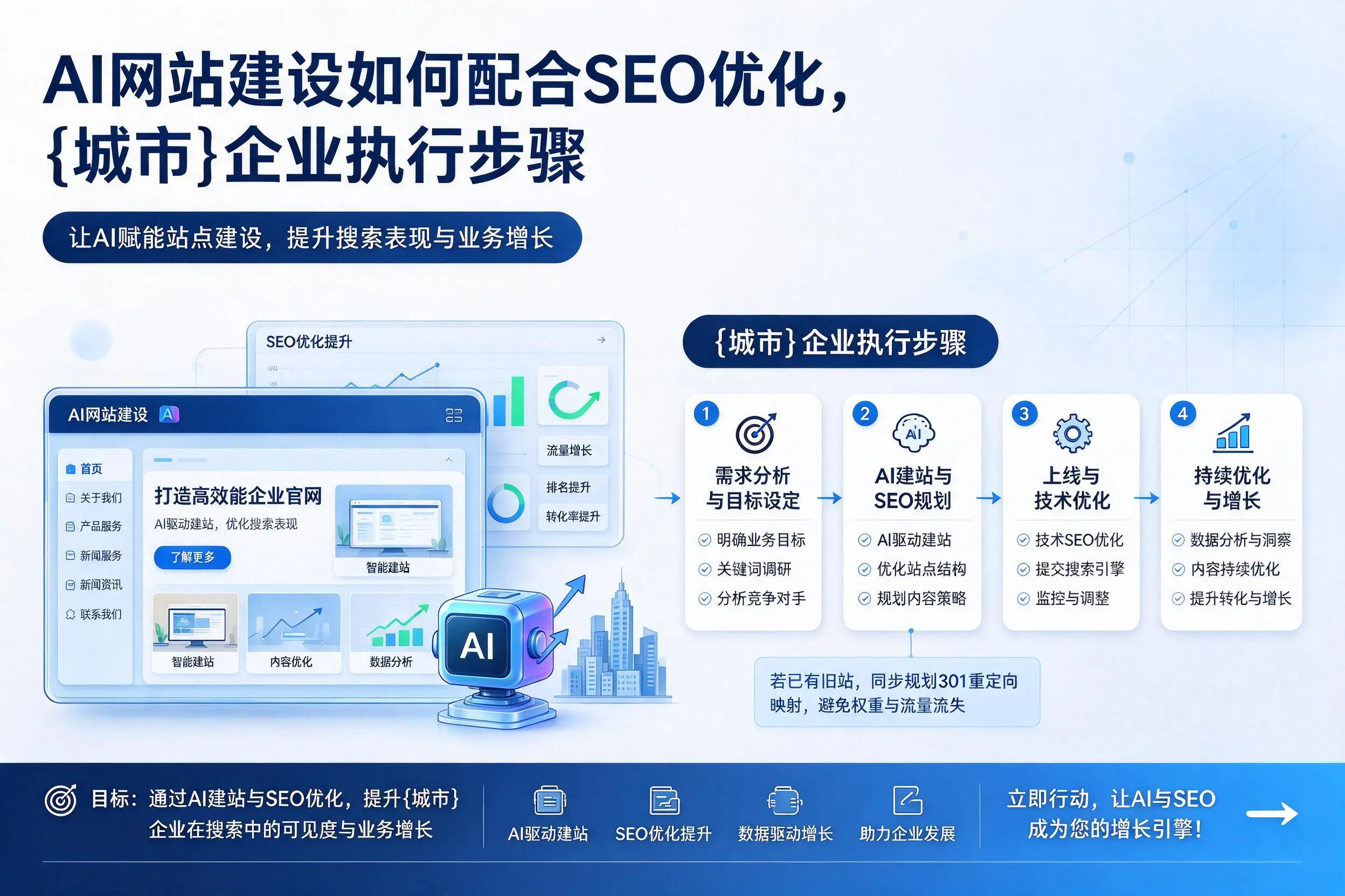 AI网站建设如何配合SEO优化，岳阳企业执行步骤