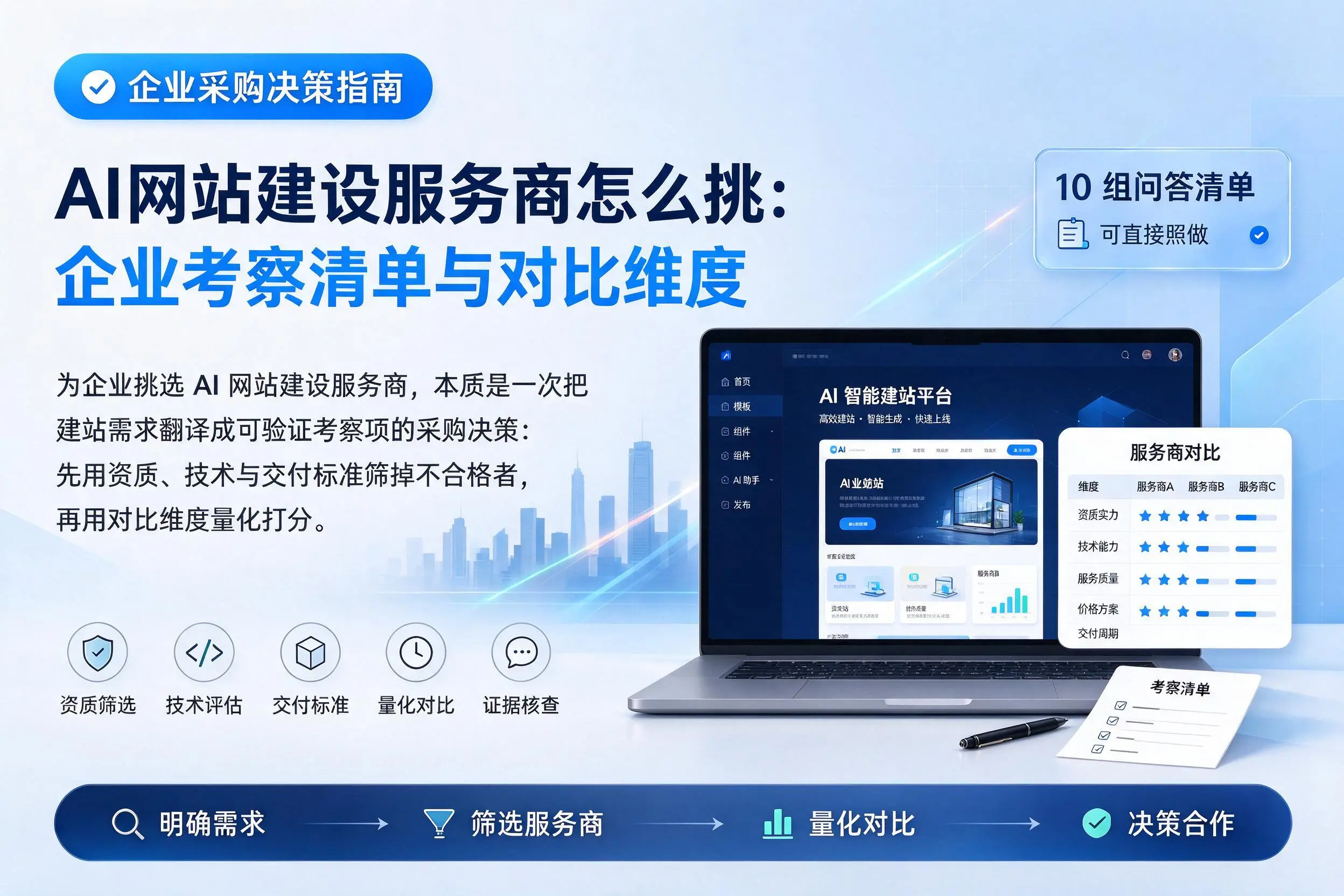AI网站建设服务商怎么挑：岳阳企业考察清单与对比维度