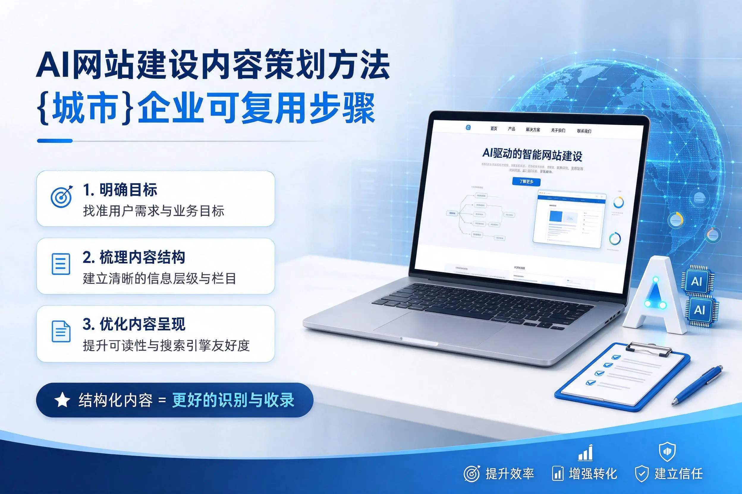 AI网站建设内容策划方法,岳阳企业可复用步骤